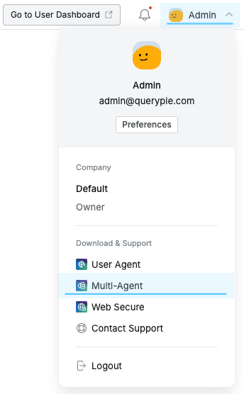 Admin Multi-Agent 메뉴